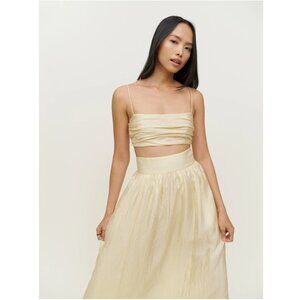 Reformation Carlow Two Piece Dress in Buttercream/Yellow